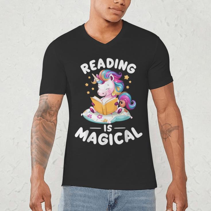 Unicorn Teacher Reading Is Magical Book Men's V-Neck T-Shirt, novelty gifts, funny gifts Unicorn Teacher Reading Is Magical Book Men's V-Neck T-Shirt, novelty gifts, funny gifts