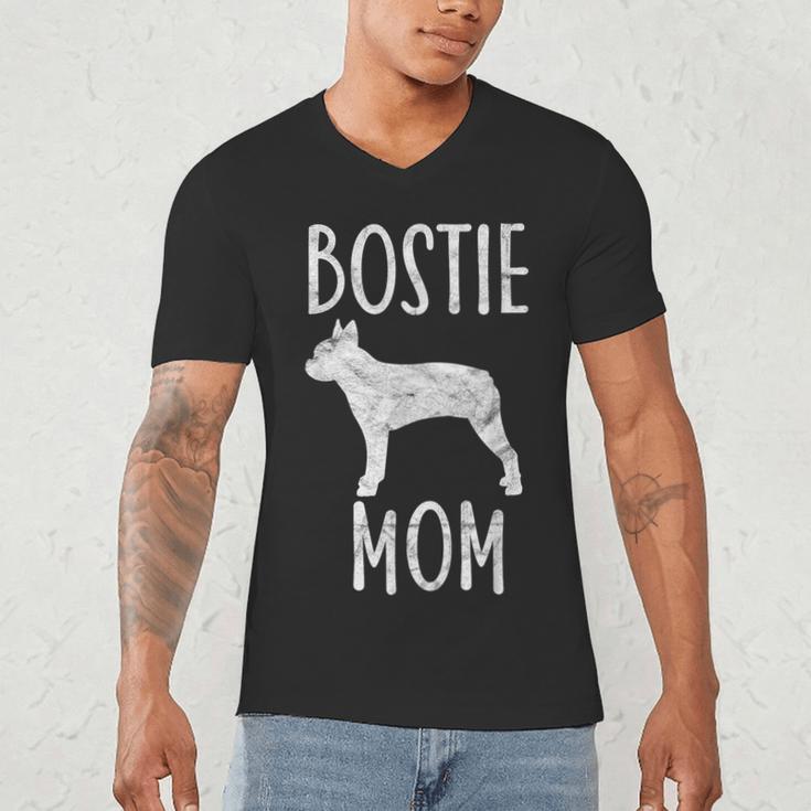 Vintage Boston Terrier Mom Dog Owner Bostie Mother Men's V-Neck T-Shirt, novelty gifts, funny gifts