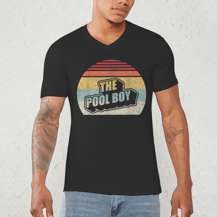 Vintage Retro The Pool Boy Men's V-Neck T-Shirt, novelty gifts, funny gifts
