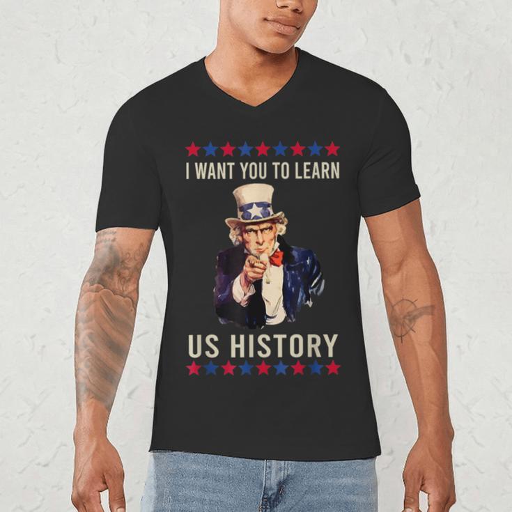 I Want You To Learn US History American Teacher School For Men Women Men's V-Neck T-Shirt, novelty gifts, funny gifts