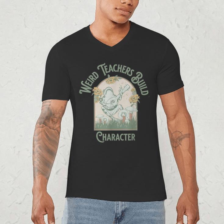 Weird Teachers Build Character- Teacher's Day Men's V-Neck T-Shirt, novelty gifts, funny gifts Weird Teachers Build Character- Teacher's Day Men's V-Neck T-Shirt, novelty gifts, funny gifts
