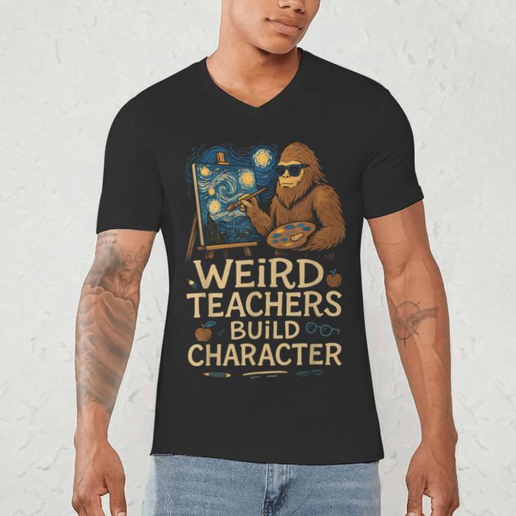 Weird Teachers Build Character Van Bigfoot Art Men's V-Neck T-Shirt, novelty gifts, funny gifts Weird Teachers Build Character Van Bigfoot Art Men's V-Neck T-Shirt, novelty gifts, funny gifts