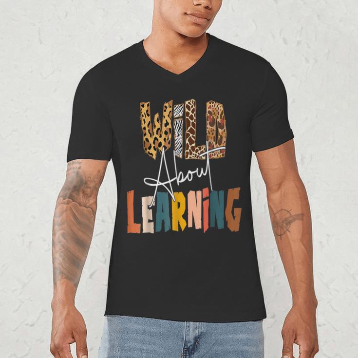 Wild About Learning Teacher Back To School Teaching Men's V-Neck T-Shirt, novelty gifts, funny gifts Wild About Learning Teacher Back To School Teaching Men's V-Neck T-Shirt, novelty gifts, funny gifts