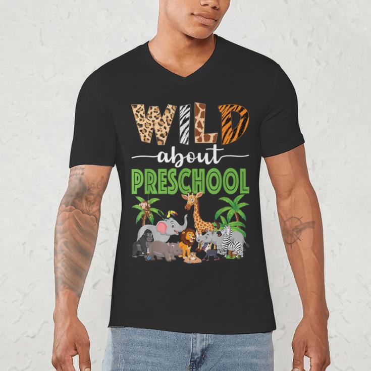 Wild About Preschool Teacher Student Preschool Zoo Safari Men's V-Neck T-Shirt, novelty gifts, funny gifts Wild About Preschool Teacher Student Preschool Zoo Safari Men's V-Neck T-Shirt, novelty gifts, funny gifts