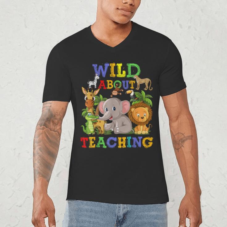 Wild About Teaching Safari Jungle School Teacher Men's V-Neck T-Shirt, novelty gifts, funny gifts Wild About Teaching Safari Jungle School Teacher Men's V-Neck T-Shirt, novelty gifts, funny gifts
