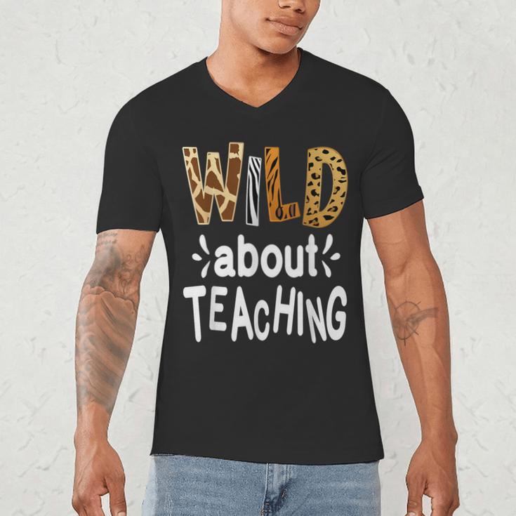 Wild About Teaching Teacher Student First Day Of School Men's V-Neck T-Shirt, novelty gifts, funny gifts Wild About Teaching Teacher Student First Day Of School Men's V-Neck T-Shirt, novelty gifts, funny gifts