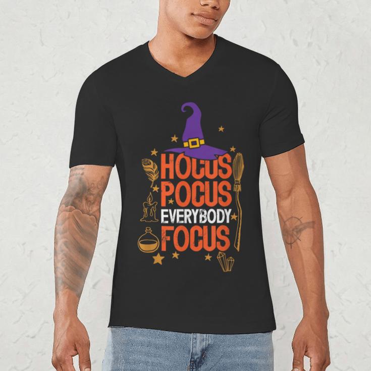 Witchy Halloween Hocus Pocus Everybody Focus Teacher Pumpkin Men's V-Neck T-Shirt, novelty gifts, funny gifts Witchy Halloween Hocus Pocus Everybody Focus Teacher Pumpkin Men's V-Neck T-Shirt, novelty gifts, funny gifts