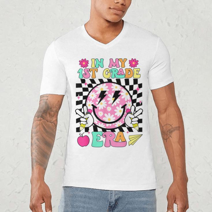 In My 1st Grade Era Smile Face Back To School Teacher Kid Men's V-Neck T-Shirt, novelty gifts, funny gifts