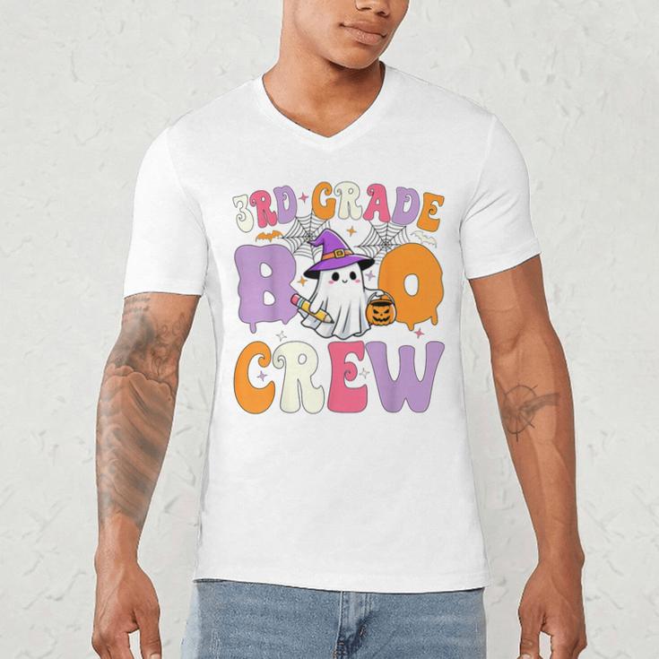 3rd Grade Boo Crew Spooky Third Grade Halloween Teacher Men's V-Neck T-Shirt, novelty gifts, funny gifts