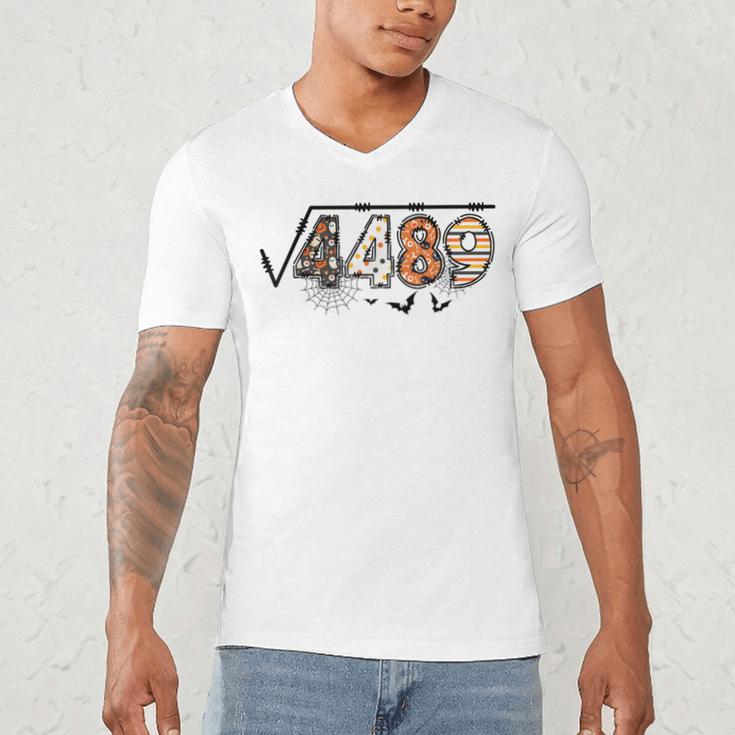 6 7 Square Root Of 4489 Slang Math Teacher Halloween Men's V-Neck T-Shirt, novelty gifts, funny gifts