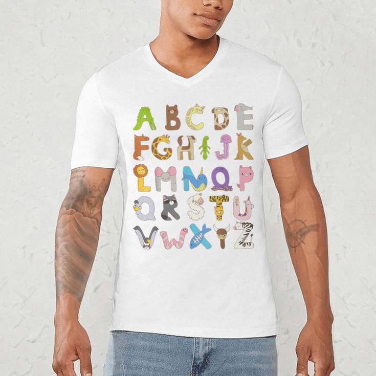 ABC Animals Alphabet Graphic Boys Girls Kindergarten Teacher Men's V-Neck T-Shirt, novelty gifts, funny gifts ABC Animals Alphabet Graphic Boys Girls Kindergarten Teacher Men's V-Neck T-Shirt, novelty gifts, funny gifts