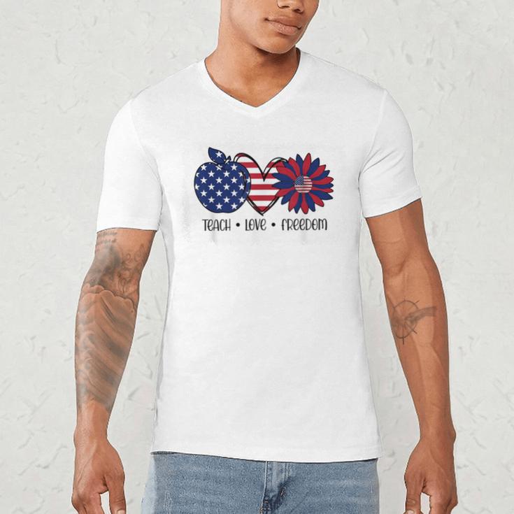 American Flag Teach Love Freedom Preschool Teacher 4th July Men's V-Neck T-Shirt, novelty gifts, funny gifts American Flag Teach Love Freedom Preschool Teacher 4th July Men's V-Neck T-Shirt, novelty gifts, funny gifts