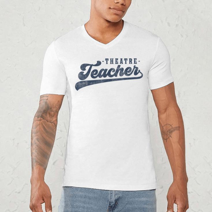 Theatre Teacher Men Women Vintage Graphic Theatre Teacher Men's V-Neck T-Shirt, novelty gifts, funny gifts