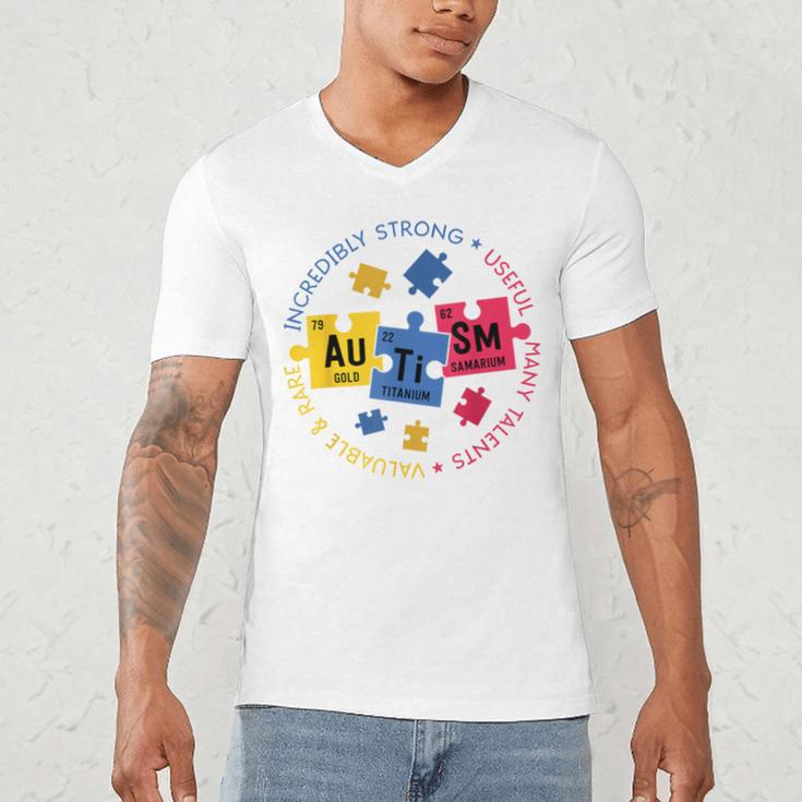 Autism Awareness Shirt Periodic Puzzle Science Teacher Men Women Kids Men's V-Neck T-Shirt, novelty gifts, funny gifts