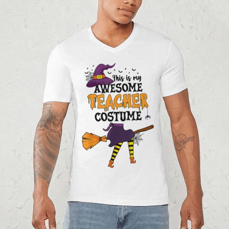 This Is My Awesome Teacher Costume Halloween Witch Men's V-Neck T-Shirt, novelty gifts, funny gifts