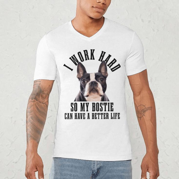 Bostie Mama Dog Dad Boston Terrier For Men Women Men's V-Neck T-Shirt, novelty gifts, funny gifts