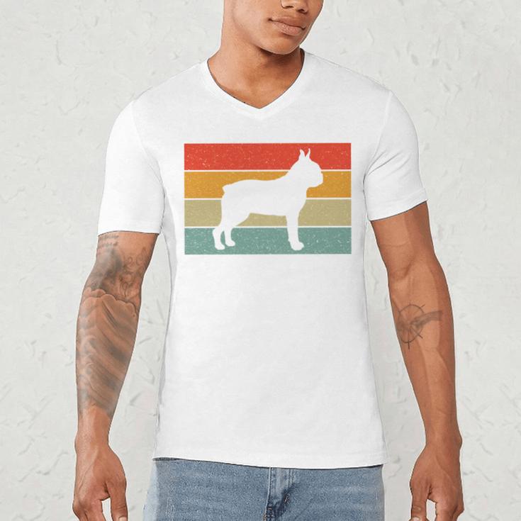 Boston Terrier Dog Lover Retro Vintage Cool For Dog Owner Men's V-Neck T-Shirt, novelty gifts, funny gifts