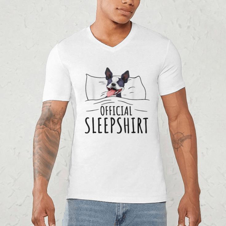 Boston Terrier Dog Lovers Sleepshirt Apparel Men Women Men's V-Neck T-Shirt, novelty gifts, funny gifts