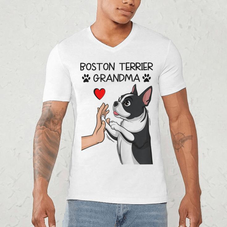 Boston Terrier Grandma Mother's Day Dog Mom Men's V-Neck T-Shirt, novelty gifts, funny gifts