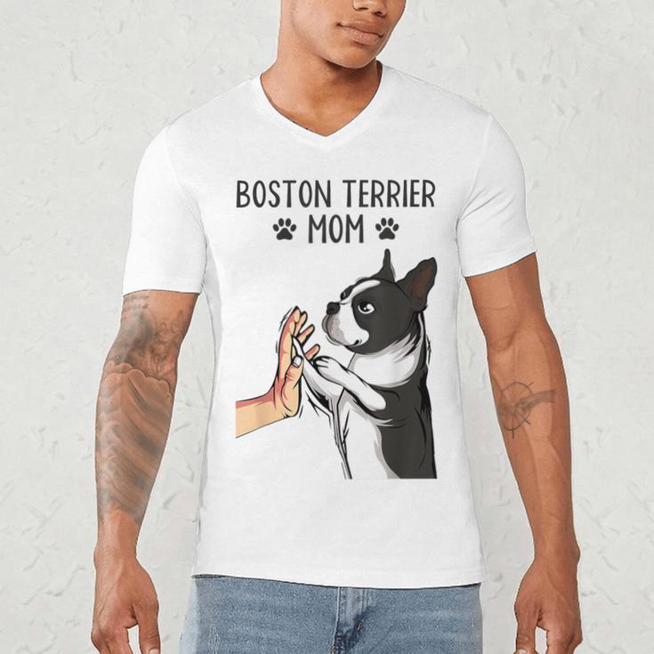 Boston Terrier Mom Dogs Mum Woman Men's V-Neck T-Shirt, novelty gifts, funny gifts