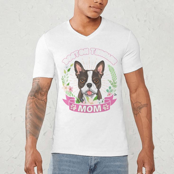 Boston Terrier Mom Mother's Day Men's V-Neck T-Shirt, novelty gifts, funny gifts