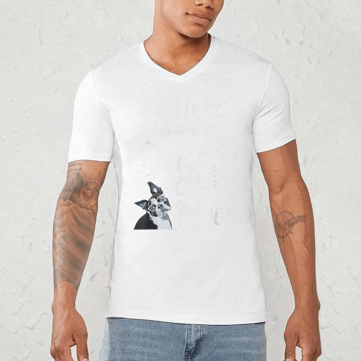 Boston Terrier Reading Books Love My Dog Men Women Kids T-Shirt Men's V-Neck T-Shirt, novelty gifts, funny gifts