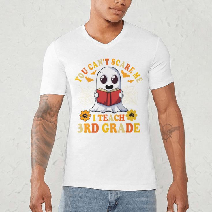 You Cant Scare Me I Teach 3rd Grade Teacher Halloween Men's V-Neck T-Shirt, novelty gifts, funny gifts