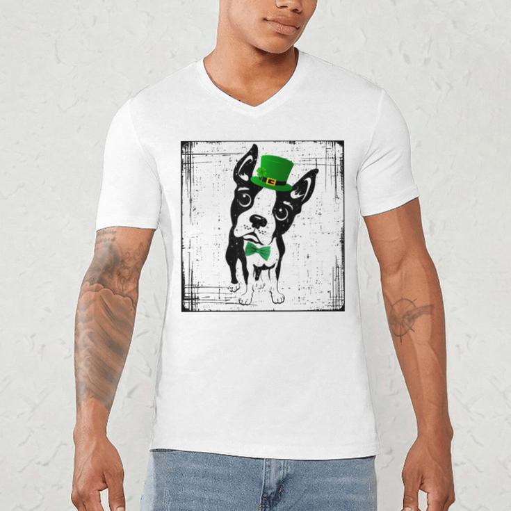 Cool Saint Patrick's Boston Terrier T Shirt For Dogs Lovers Men's V-Neck T-Shirt, novelty gifts, funny gifts