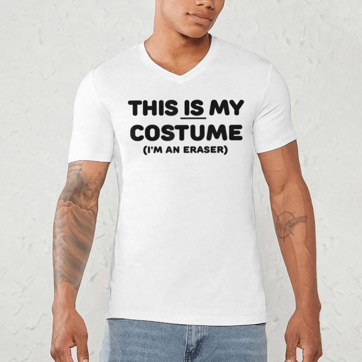 THIS IS MY COSTUME Eraser Teacher Halloween Costume Men's V-Neck T-Shirt, novelty gifts, funny gifts
