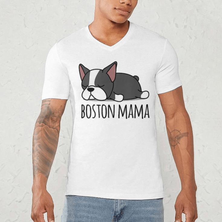 Cute Boston Terrier Boston Mama Men's V-Neck T-Shirt, novelty gifts, funny gifts