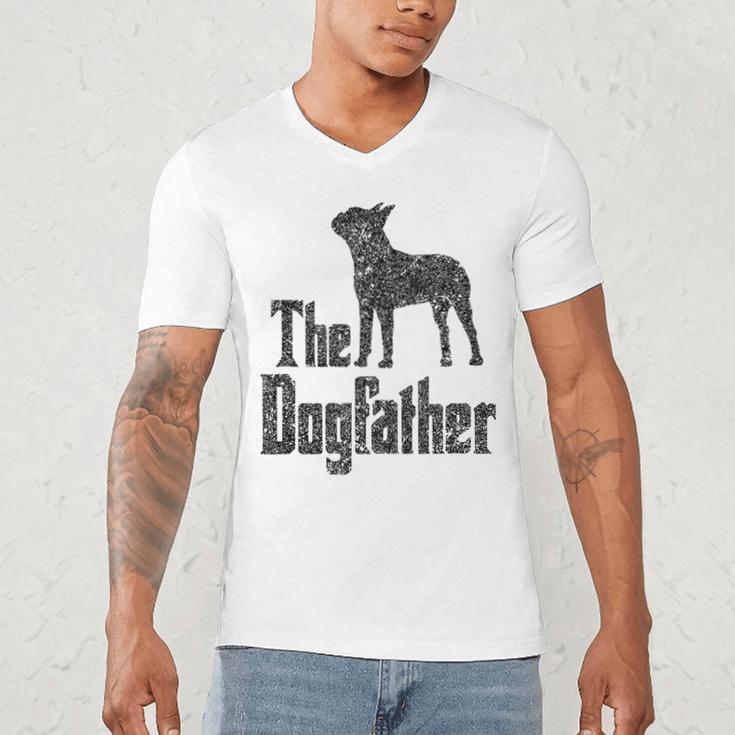 The Dogfather Boston Terrier Dog Funny Dog Gift T-Shirt For Men Women Girls Kids Men's V-Neck T-Shirt, novelty gifts, funny gifts
