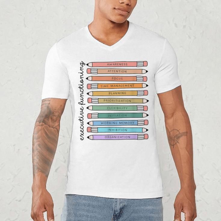 Executive Functioning Skills Back To School Sped Teacher SLP Men's V-Neck T-Shirt, novelty gifts, funny gifts Executive Functioning Skills Back To School Sped Teacher SLP Men's V-Neck T-Shirt, novelty gifts, funny gifts