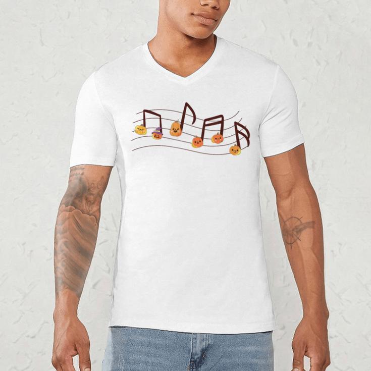 Fall Music Teacher Halloween Pumpkin Music Note Fall Teacher Men's V-Neck T-Shirt, novelty gifts, funny gifts Fall Music Teacher Halloween Pumpkin Music Note Fall Teacher Men's V-Neck T-Shirt, novelty gifts, funny gifts