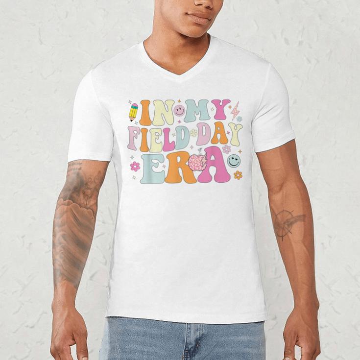 In My Field Day Era Teacher Kids Cute Groovy Field Day Men's V-Neck T-Shirt, novelty gifts, funny gifts In My Field Day Era Teacher Kids Cute Groovy Field Day Men's V-Neck T-Shirt, novelty gifts, funny gifts