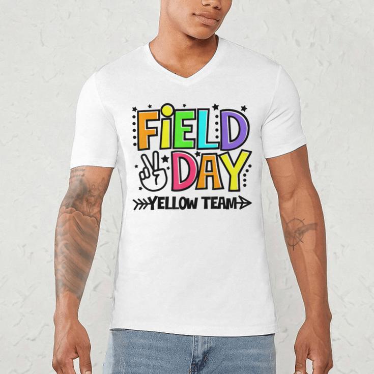 Field Day Yellow Team For Teacher Kids Field Day Games Men's V-Neck T-Shirt, novelty gifts, funny gifts Field Day Yellow Team For Teacher Kids Field Day Games Men's V-Neck T-Shirt, novelty gifts, funny gifts