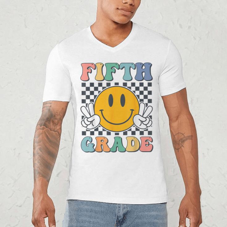 Fifth Grade Team Teachers Boys Girls Retro Smile 5th Grade Men's V-Neck T-Shirt, novelty gifts, funny gifts