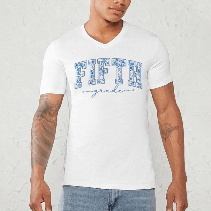 Fifth Grade Toile De Jouy Back To School Teachers Kids Men's V-Neck T-Shirt, novelty gifts, funny gifts Fifth Grade Toile De Jouy Back To School Teachers Kids Men's V-Neck T-Shirt, novelty gifts, funny gifts