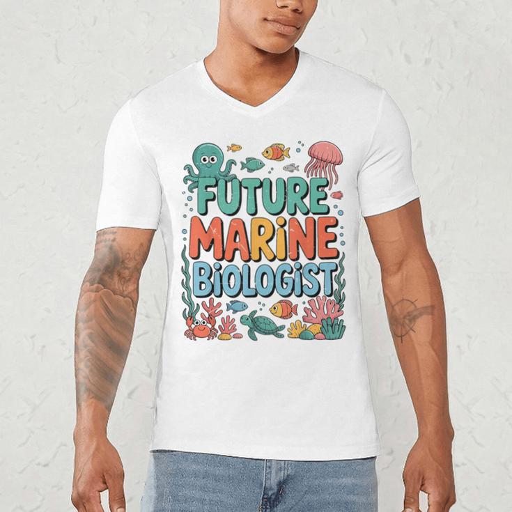 Future Marine Biologist Student Biology Teacher Kids Men's V-Neck T-Shirt, novelty gifts, funny gifts