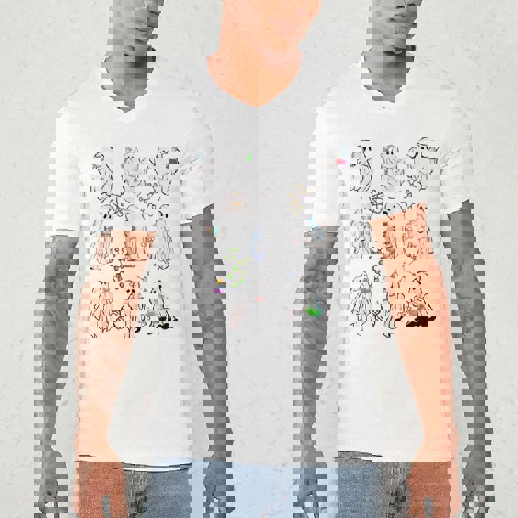 Ghost Science Teacher Chemistry Laboratory Halloween Costume Men&#x27;s V-Neck T-Shirt, novelty gifts, funny gifts