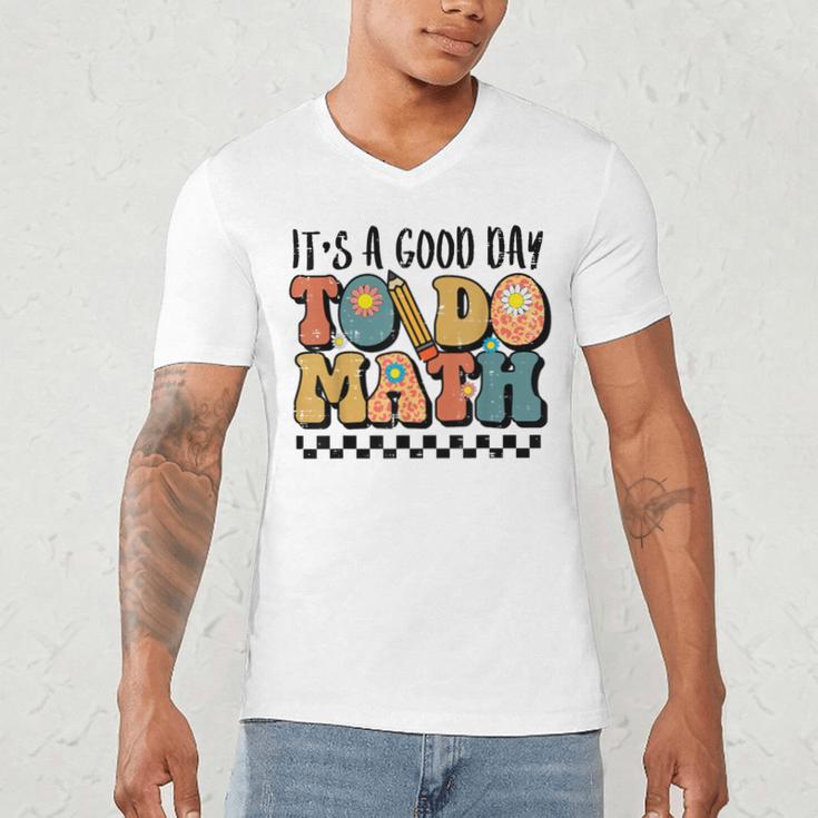 Good Day To Do Math Teacher Vintage Groovy Nerd Women Men Men's V-Neck T-Shirt, novelty gifts, funny gifts