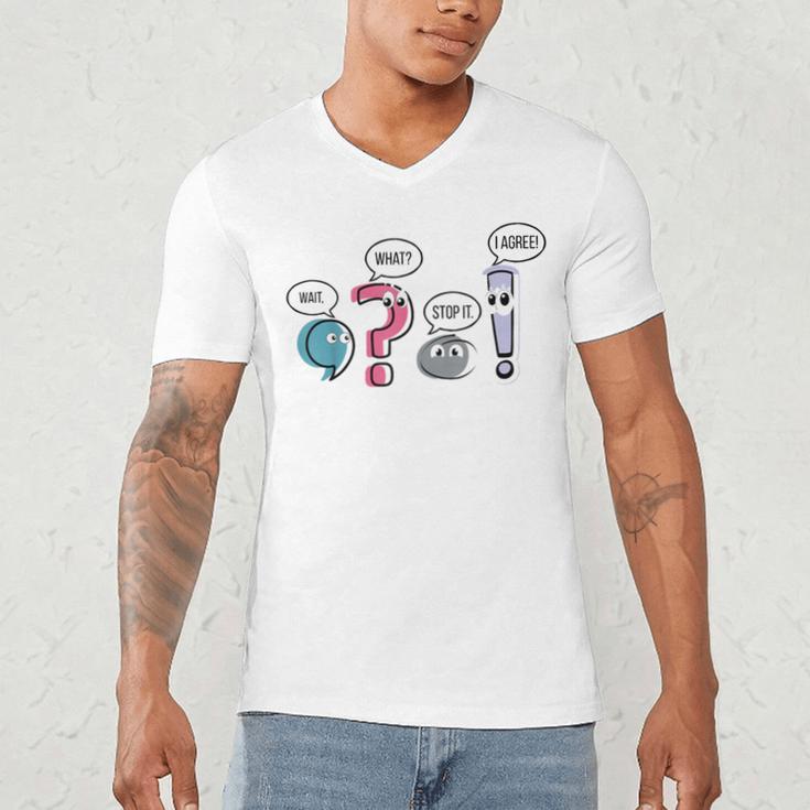 Grammar Teacher Punctuation English First Day Back To School Men's V-Neck T-Shirt, novelty gifts, funny gifts Grammar Teacher Punctuation English First Day Back To School Men's V-Neck T-Shirt, novelty gifts, funny gifts
