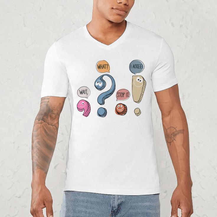 Grammar Teacher Punctuation For English Teacher Men Women Men's V-Neck T-Shirt, novelty gifts, funny gifts Grammar Teacher Punctuation For English Teacher Men Women Men's V-Neck T-Shirt, novelty gifts, funny gifts
