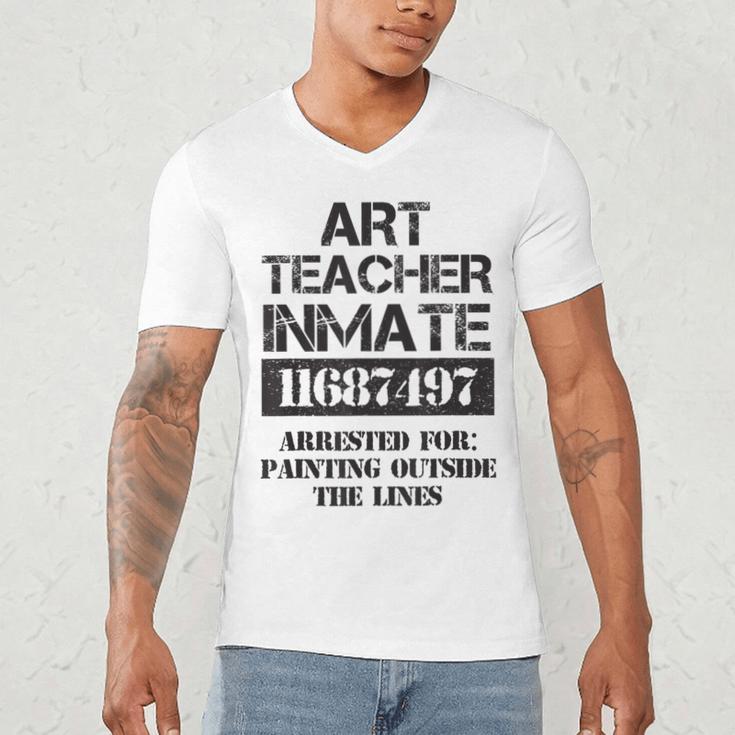 Halloween Art Teacher Prisoner Costume Men's V-Neck T-Shirt, novelty gifts, funny gifts Halloween Art Teacher Prisoner Costume Men's V-Neck T-Shirt, novelty gifts, funny gifts