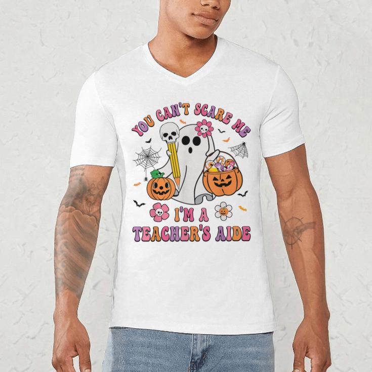 Halloween You Can't Scare Me I'm A School Teacher's Aide Men's V-Neck T-Shirt, novelty gifts, funny gifts