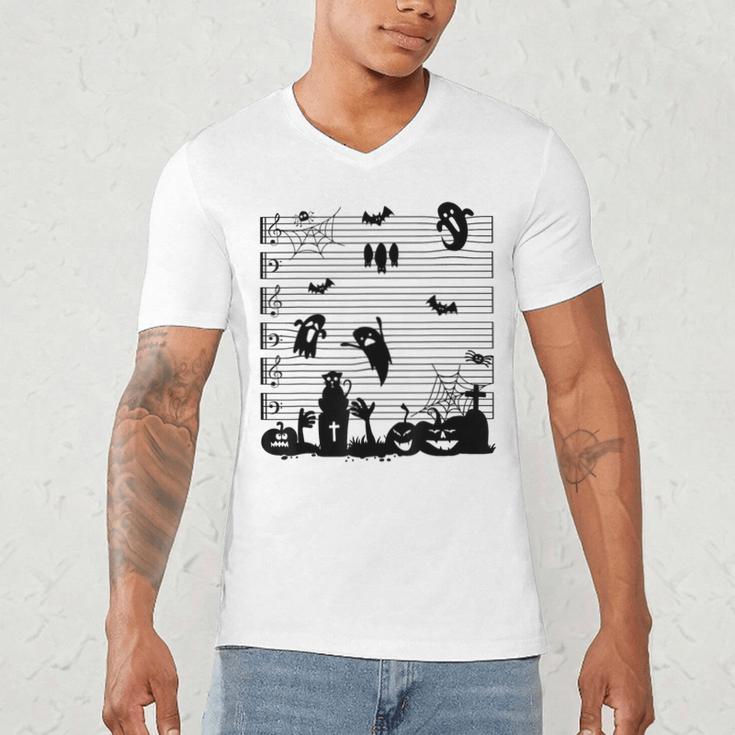 Halloween Music Note Clefs Spooky Ghost For Music Teacher Men's V-Neck T-Shirt, novelty gifts, funny gifts Halloween Music Note Clefs Spooky Ghost For Music Teacher Men's V-Neck T-Shirt, novelty gifts, funny gifts