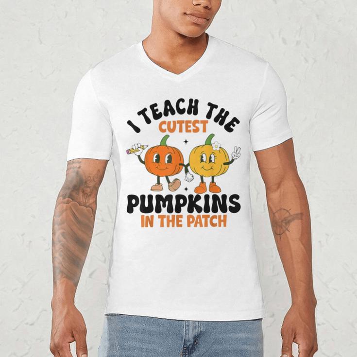 Halloween Teacher I Teach The Cutest Pumpkins In The Patch Men's V-Neck T-Shirt, novelty gifts, funny gifts Halloween Teacher I Teach The Cutest Pumpkins In The Patch Men's V-Neck T-Shirt, novelty gifts, funny gifts