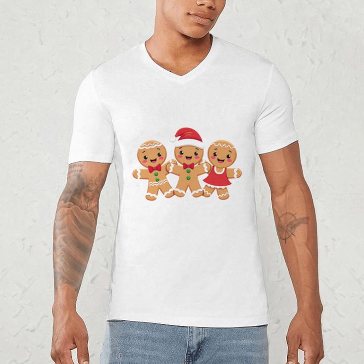 Hanging With My Cookies Gingerbread Christmas Teacher Xmas Men's V-Neck T-Shirt, novelty gifts, funny gifts