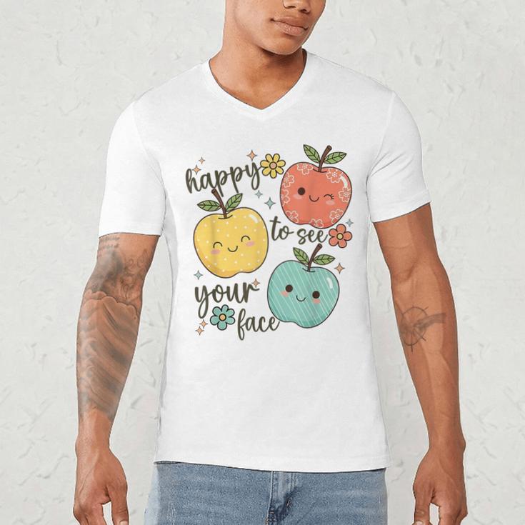 Happy To See Your Face Teacher Apple Men's V-Neck T-Shirt, novelty gifts, funny gifts Happy To See Your Face Teacher Apple Men's V-Neck T-Shirt, novelty gifts, funny gifts