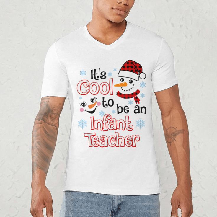It's Cool To Be a Infant Teacher Snowman Winter Christmas Men's V-Neck T-Shirt, novelty gifts, funny gifts