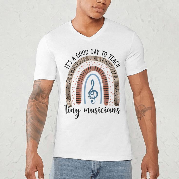 Its A Good Day To Teach Tiny Musicians Music Teacher Rainbow Men's V-Neck T-Shirt, novelty gifts, funny gifts
